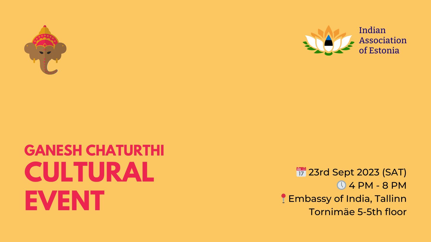 Ganesha Chaturthi 2023 event poster